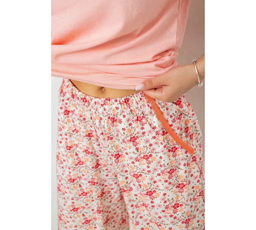 Пижама женская с принтом, цвет персиковый, 243R10363.