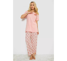 Пижама женская с принтом, цвет персиковый, 243R10363.
