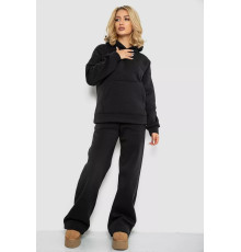 Спортивный женский костюм на флисе, цвет черный, 177R056