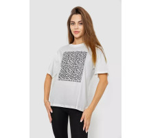 Женская футболка с принтом, цвет молочный, 102R5258