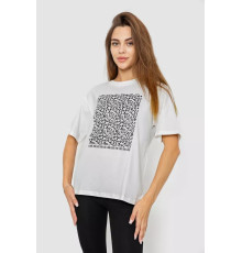 Женская футболка с принтом, цвет молочный, 102R5258