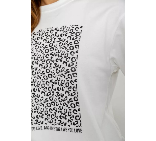 Женская футболка с принтом, цвет молочный, 102R5258