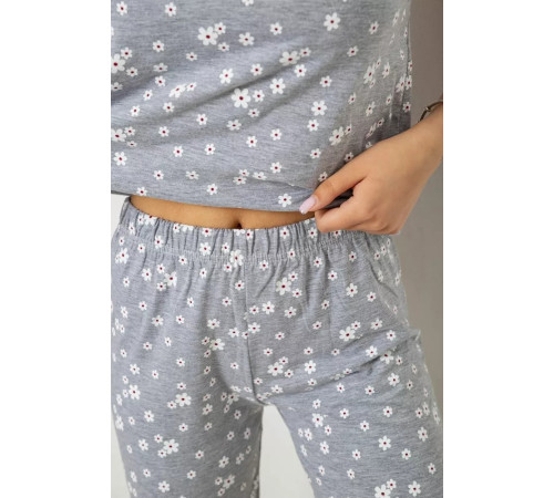 Женская пижама с принтом, цвет серый, 243RK2042