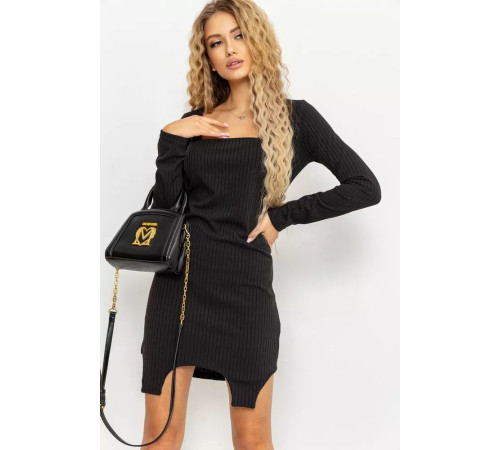 Платье однотонное, цвет черный, 176R1048