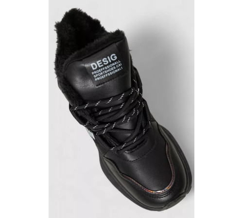 Кроссовки женские на меху, цвет черный, 243R118-7