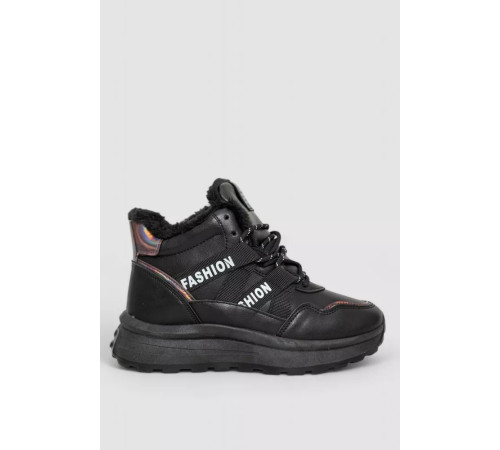 Кроссовки женские на меху, цвет черный, 243R118-7