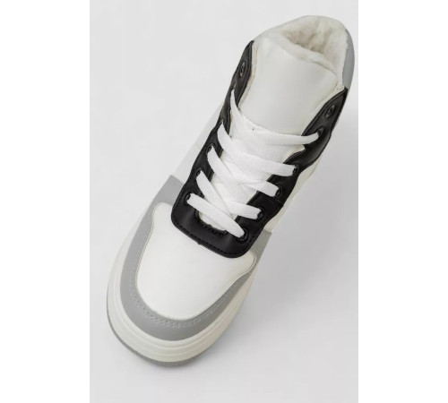 Кросівки жіночі зимові на хутрі, колір біло-сірий, 248RAM015-86