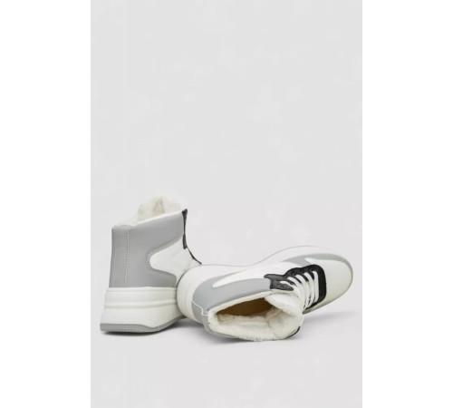 Кросівки жіночі зимові на хутрі, колір біло-сірий, 248RAM015-86