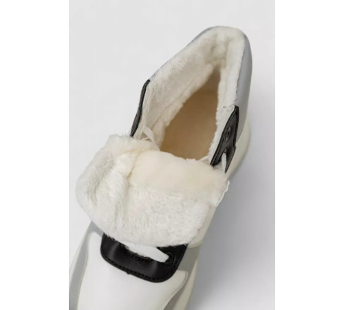 Кросівки жіночі зимові на хутрі, колір біло-сірий, 248RAM015-86