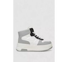 Кроссовки женские зимние на меху, цвет бело-серый, 248RAM015-86