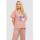 Піжама жіноча з принтом, колір пудровий, 243R15249