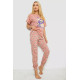 Піжама жіноча з принтом, колір пудровий, 243R15249