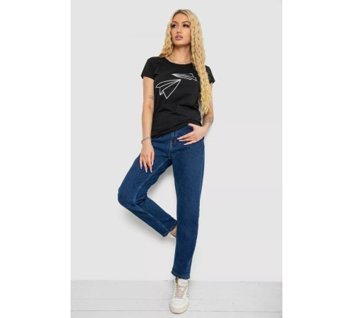 Женская футболка с принтом, цвет черный, 244R2217