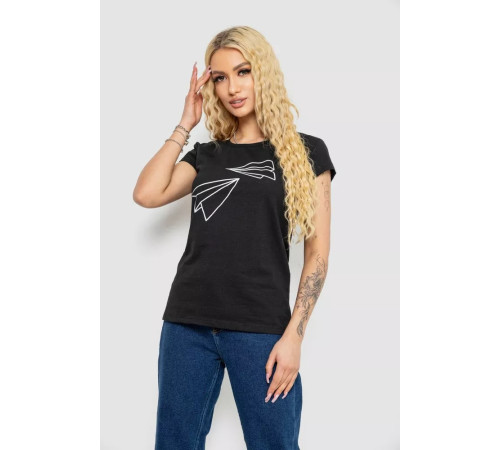Женская футболка с принтом, цвет черный, 244R2217