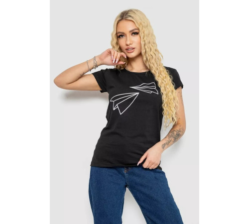 Женская футболка с принтом, цвет черный, 244R2217