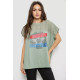 Женская футболка с принтом, цвет оливковый, 244RW532