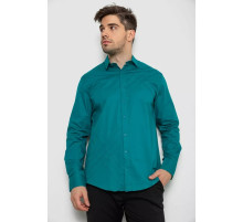 Сорочка чоловіча однотонна, колір зелений, 214R7466-1