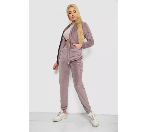 Спортивний костюм жіночий велюровий, колір мокко, 177R018