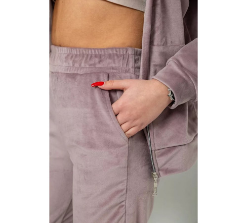 Спортивний костюм жіночий велюровий, колір мокко, 177R018