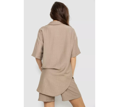 Костюм женский однотонный, цвет темно-бежевый, 119R0038-1.