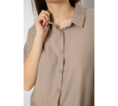 Костюм женский однотонный, цвет темно-бежевый, 119R0038-1.