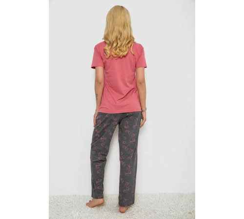 Пижама женская с принтом, цвет розово-серый, 243R9224
