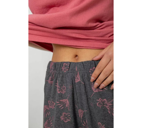 Пижама женская с принтом, цвет розово-серый, 243R9224