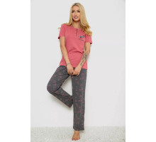 Пижама женская с принтом, цвет розово-серый, 243R9224