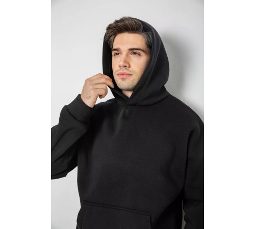 Спорт костюм чоловічий на флісі, колір чорний, 177R235-1