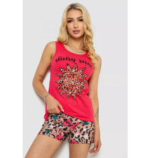 Женская пижама с принтом, цвет малиновый, 243R24491
