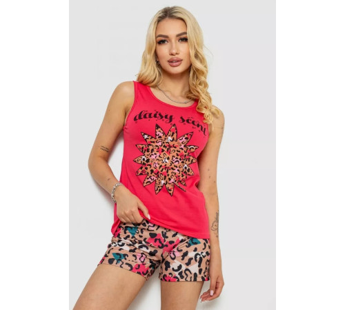 Пижама женская с принтом, цвет малиновый, 243R24491.