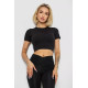 Футболка - топ жіноча в рубчик, колір чорний, 238R58210