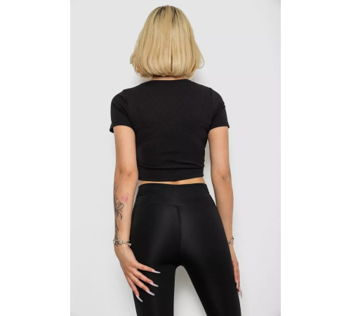 Футболка - топ жіноча в рубчик, колір чорний, 238R58210