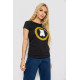 Футболка жіноча з принтом, колір чорний, 244R2216