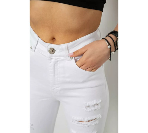 Джинси жіночі, колір білий, 182R1220