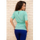 Летняя шифоновая блузка, с короткими рукавами и пояском, цвет Ментоловый, 172R22