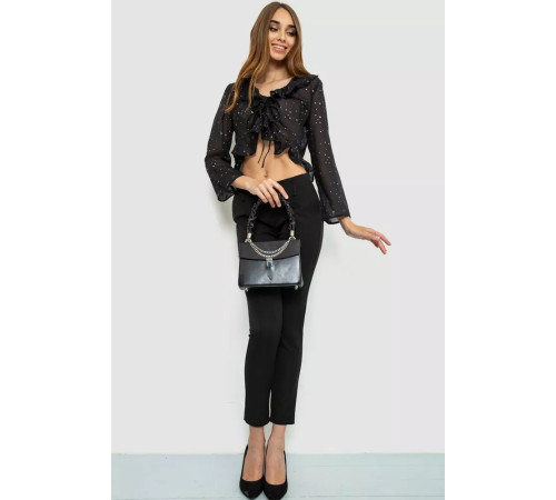 Блуза шифонова, колір чорний, 244R253