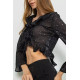 Блуза шифонова, колір чорний, 244R253