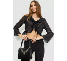 Блуза шифонова, колір чорний, 244R253