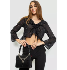 Блуза шифонова, колір чорний, 244R253