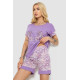 Піжама жіноча з принтом, колір бузковий, 243R3040