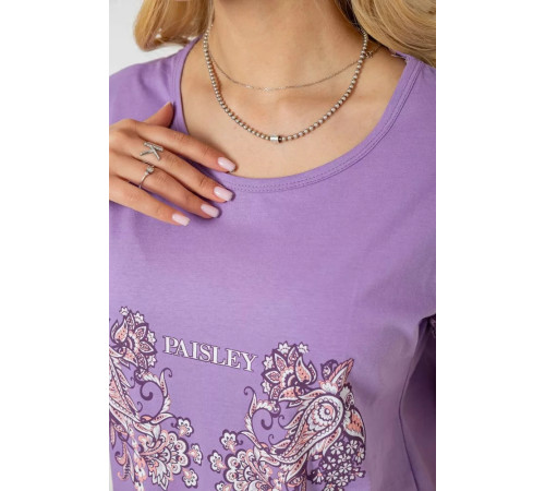 Піжама жіноча з принтом, колір бузковий, 243R3040