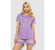 Піжама жіноча з принтом, колір бузковий, 243R3040