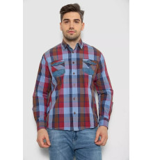 Сорочка чоловіча в клітинку, колір джинс, 214R0746