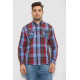 Рубашка мужская в клетку, цвет джинс, 214R0746