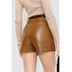 Шорты женские из экокожи 186R52326, цвет Коричневый