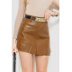 Шорты женские из экокожи 186R52326, цвет Коричневый