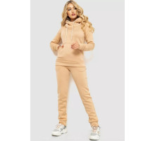 Спорт костюм женский на флисе, цвет светло-бежевый, 102R016-1.