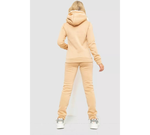 Спорт костюм женский на флисе, цвет светло-бежевый, 102R016-1.