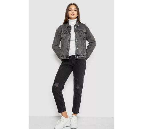 Джинсова куртка жіноча, колір сірий, 129RA229